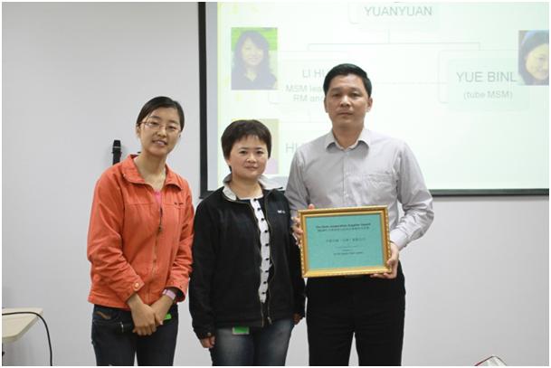 天津真人游戏喜获“2010年PCC及西青宝洁最佳供应商相助奖”